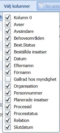 3 Söka initieringar Under Initieringar finns det en urvalsdel där det är möjligt att göra urval på: Mina initieringar Annans initieringar Här kan du välja en annan användare (kollega) som tillhör en