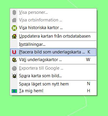 Popup-menyn visas.