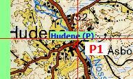 Markera Hudene (P) Herrljunga kommun i ortsträdet, håll ner vänster musknapp och dra markören ut på kartan (denna ändras till en röd nål när du kommer ut på kartan) och sätt