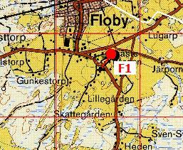 Dra Floby från ortträdet och släpp nålen på kyrksymbolen för Floby i bilden bildens kyrka flyttas till sitt rätta läge på underlagskartan (som nu är en del av grundkartan). 6.