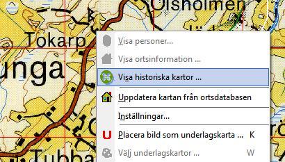Kartfunktionen i Disgen 2016, Studiehandledning Del 2 37 Hitta historiska kartor hos Lantmäteriet Plocka fram underlagskartan Mjäldrunga 1:100 000.