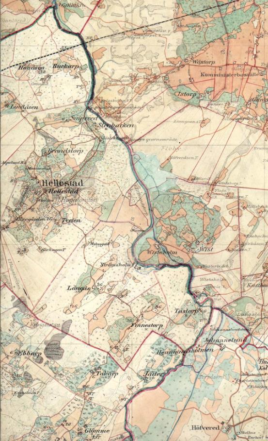 Kartbilden Floby HEK.bmp i skalan 1:20 000 är ritad omkring 1880-1900. Denna bild är en del av häradsekonomiska kartan för Floby. Du skall nu lägga in kartbilden som underlagskarta i lager 3.