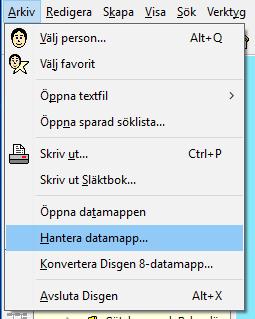 Kartfunktionen i Disgen 2016, Studiehandledning Del 2 5 Förberedelser inför kartövningarna För att du skall känna dig trygg i övningarna kommer du att skapa en separat datamapp som är helt skild från