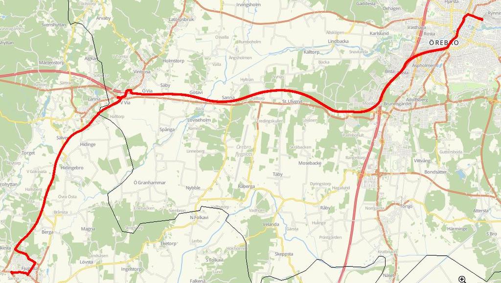 513 513 24/42 L 513 Fjugesta Örebro trafikeras som stomlinje med kvartstrafik i högtrafik och halvtimmestrafik dagtid. Linjen vänder vid Sannabadet i Fjugesta och körs på motorvägen till/från Örebro.