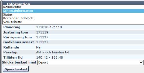 Om man ska planera sitt schema på två enheter visas två flikar. En för varje enhet.