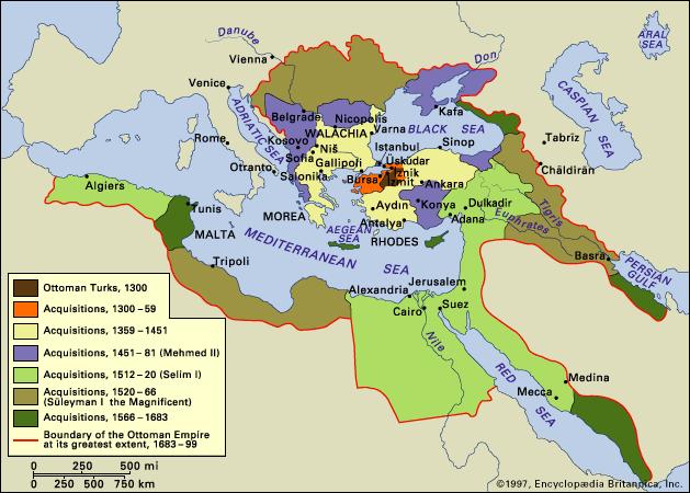 Osmanska imperiets utbredning