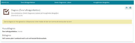 6.3.3 Detaljvy Diagnosöversikt Diagnosöversikten är bara tillgänglig i NPÖ.
