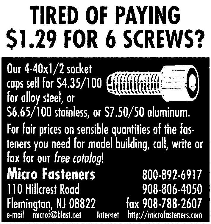 3/2001 11 Rocket City Specialties 103 Wholesale Ave. Huntsville, AL 35811, U.S.A. lockspackning. Hoppas kunna testa det vid tillfälle.