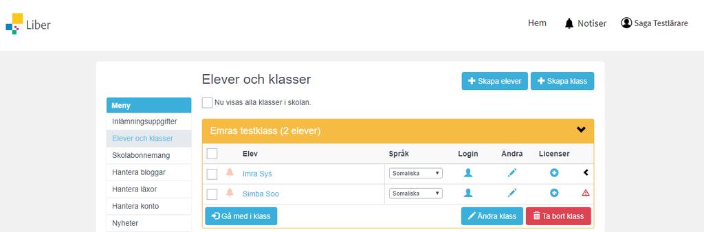 Öppna och stänga kapitel för elev Plattformen för Sfi innehåller en stor mängd material och övningar.