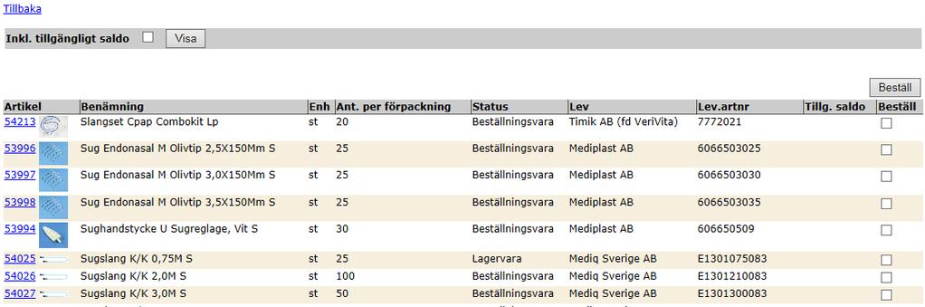 AVSNITT Sök och beställ artiklar - via varukatalogen 14.