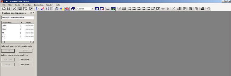 Postopek serije posnetkov (le z licenco eyedoctor) Izberite postavitev posnetka Izberite ustvarjeno postavitev posnetkov (Capture layout) iz spustnega menija v orodni vrstici Windows glejte primer
