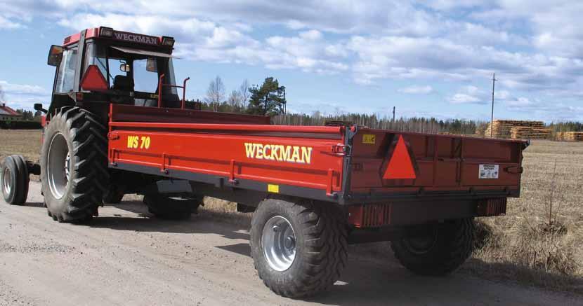 Spannmålsvagn Enkel axlad kärra Weckman WS50 och WS70 är en vagn för mindre gårdar eller kommunal användning.