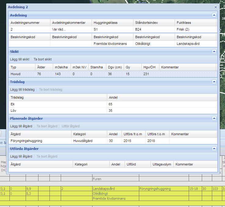 Redigera avdelningsdata Se först till att Redigera plan är aktiverat.