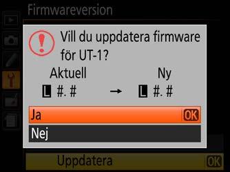 Stäng av kameran och ta ut minneskortet. 9-2. Kontrollera den interna programvarans version enligt anvisningarna i Steg 2, Kontrollera den aktuella firmwareversionen. 9-3.