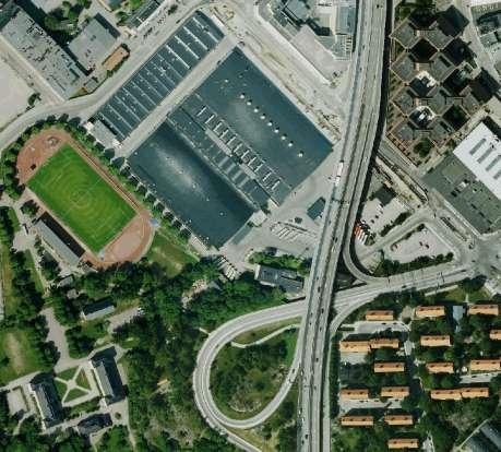 Flygfoto visande Kristinebergs IP, Hornsbergs bussdepå och trafikplats Lindhagensgatan Detaljplan Detaljplanearbetet för omlokalisering av bussdepån har påbörjats med start-pm i stadsbyggnadsnämnden