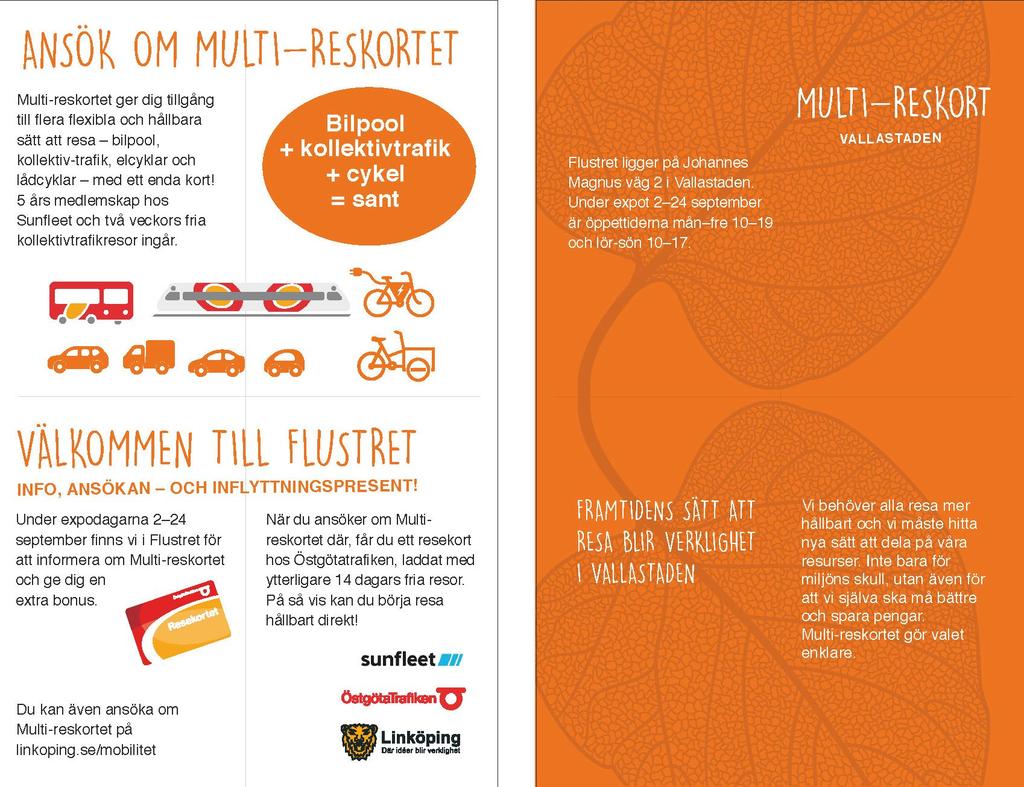 Första utskicket Första informationsutskicket skedde en vecka före Vallastaden Bo- och samhällsexpo.