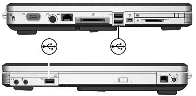 7 Externa enheter Använda en USB-enhet USB (Universal Serial Bus) är ett maskinvarugränssnitt som kan användas för att ansluta extra externa enheter som ett USB-tangentbord, mus, enhet, skrivare,