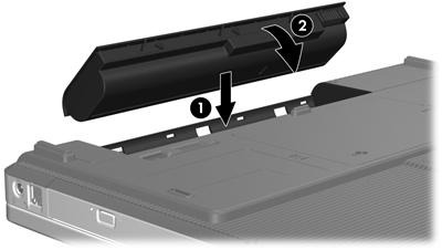 Batterier När det finns ett laddat batteri i datorn och den inte är ansluten till extern nätström, drivs den på batteriström.