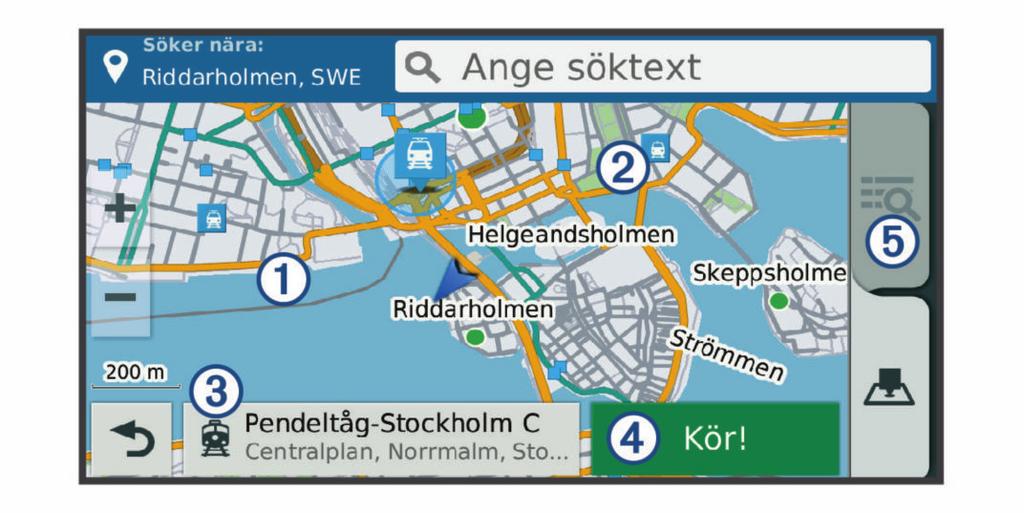 6 Välj Kör! Förstå parkeringsfärger och symboler Parkeringsplatser som innehåller detaljerad parkeringsinformation är färgkodade för att visa sannolikheten för att hitta en parkering.