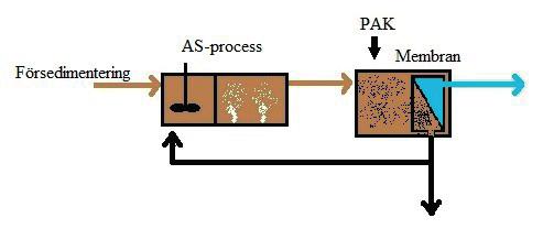 En fördel med MBR är att ingen efterföljande sedimenteringstank behövs såsom vid en AS-process då MBR kombinerar biologisk rening med membranseparation (Çeçen och Aktaş, 2012). Figur 4.3.