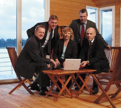 Från vänster på bilden: Stefan Lundin, Kent Torwald, Anne Karlenius, Anders Nilsson och Mikael Eliasson.