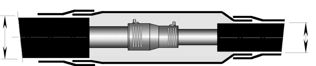 Skarvset PE-HD krympbar Dimension Ø 76-450 mm COOLMANT Skarv- och reduktionsskarvset 1 2 3 4 d1 COOLMANT d2 COOLMANT d2 COOLMANT COOLMANT Ø d2 225 250 280 315 355 400 450 Ø d1 225 x 250 x x 280 x x