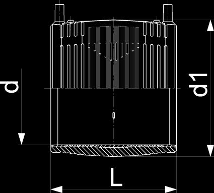 6* 315 endast möjligt med svetskoppling Kallvatten, 16 bar Material: PE 100 / SDR 11 PE rör T-stycke d1 L L1 z z1 H mm mm mm mm mm mm mm