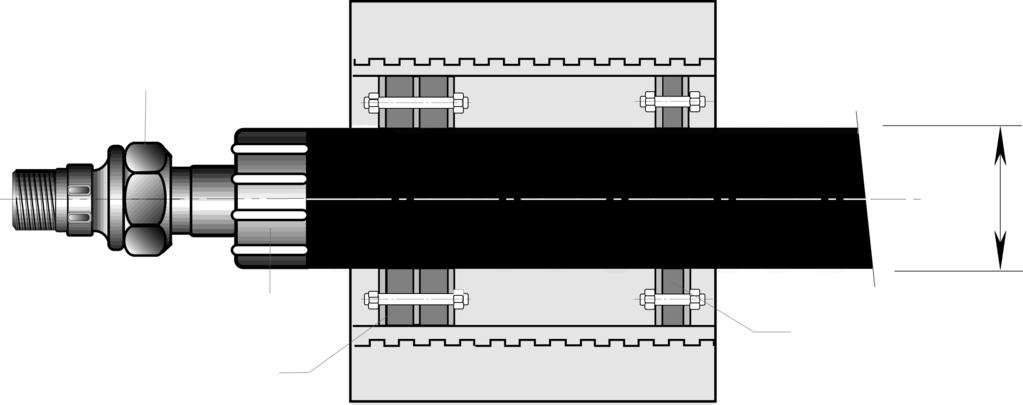 30 A D1 Figur i mm Yttermantel D1 A Ø D mm mm mm 225 345 375 250 370 400 280 400 430 315 435 465 355 475 505 400 520 550 450 570 600 Borrhål Exakt borrhål krävs för installation.