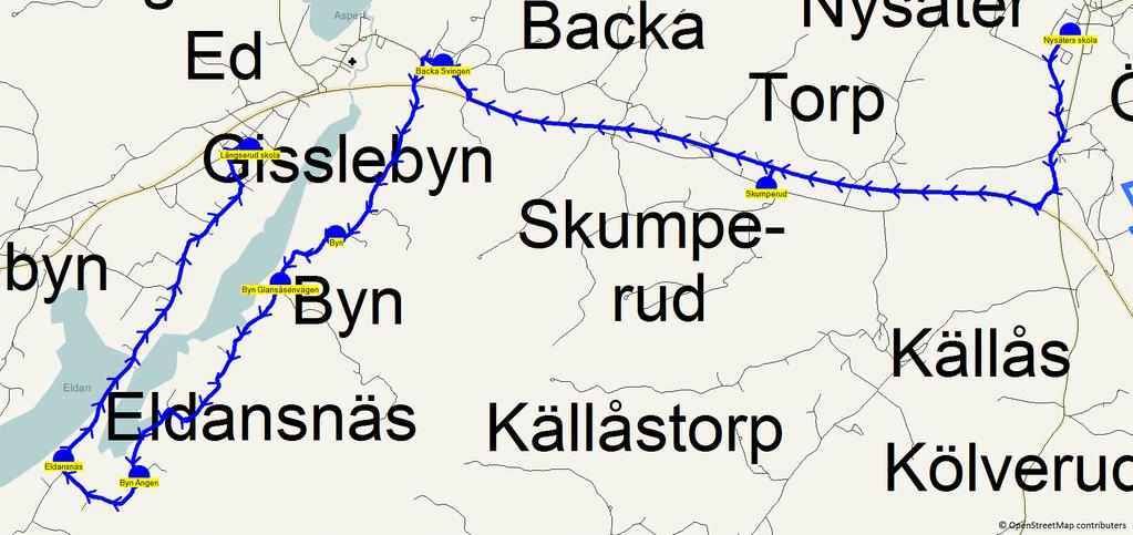 2017-08-10 21:04:42 Karta för Tur 8515 M - F Till Långseruds friskola Fordon 8563 Skolbuss 4 8515 8.30 8.