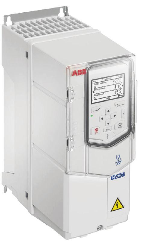 ABB frekvensomriktare för HVAC ACH580, 0,75 till 250 kw Energieffektiv och användarvänlig manöverpanel med integrerad funktionalitet för fastighetsautomation.