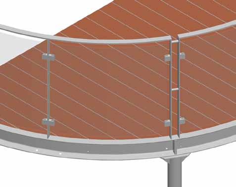 När glaset således monteras från balkongdäcket ger det god möjlighet att senare justera t.ex. glasets höjd. Vi rekommenderar att glasskivorna monteras 40-50 mm över balkongbalken.