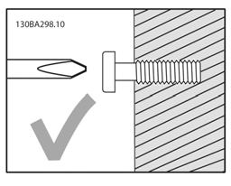 Så här installerar du Mekanisk montering IP20-stomstorlek A1, A2 och A3 för FC 300 samt