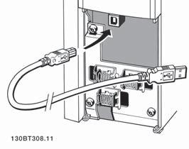 Så här installerar du Så här ansluter du en PC till FC 300 Om du vill styra frekvensomformaren från en PC installerar du konfigurationsprogrammet MCT 10.