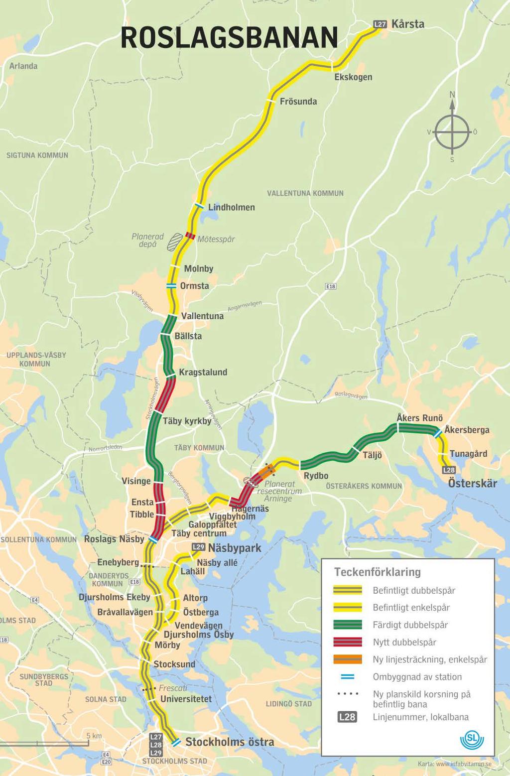 Program Roslagsbanans Utbyggnad, 6 projekt: Dubbelspårsutbyggnad Ny depå i Molnby