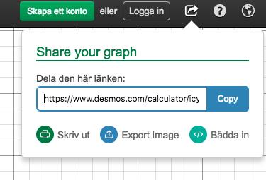 Klicka på en punkt i koordinatsystemet när du vill se punktens koordinater. För att gömma koordinaterna klickar du en gång till.