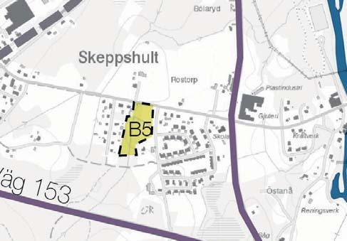 NYTT BOSTADSOMRÅDE I SKEPSSHULT, B5 B5- Villabebyggelse i Skeppshult Utveckling enligt planförslag I området öjliggörs utveckling av villabebyggelse.