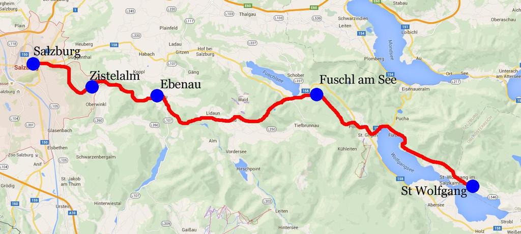 Via Maria, Salzburg St Wolfgang, 5 nätter 7(7) Via Maria Pilgrimsleden Via Maria går mellan Altötting i Tyskland och Mariazell i Österrike. Leden är totalt cirka 400 km lång.