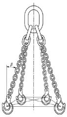 Om två eller flera parter av en kättingredskap används i snarat lyft bör man beakta: a) om det är av vikt att inte utsätta lasten för vridmoment, rikta in parterna; eller b) om det finns risk för att