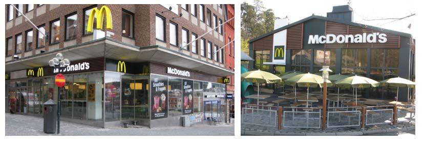 busstationer. I stressade situationer kan kommunikationsmissar lätt uppstå. Bild 36. McDonalds är ett exempel på objekt som finns på många orter.