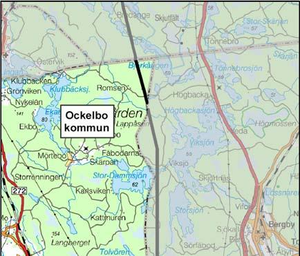 54 6.4 OCKELBO KOMMUN 6.4.1 LEDNINGEN I LANDSKAPET Beskrivning Ledningen berör kommunen under två delsträckor.