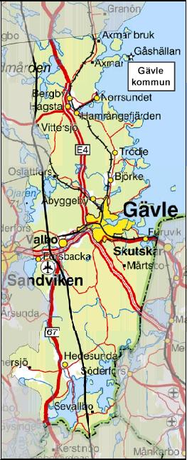 59 6.5 GÄVLE KOMMUN 6.5.1 LEDNINGEN I LANDSKAPET Ledningen berör den västra delen av kommunen på en sträcka om ca 73 km uppdelat på två avsnitt.