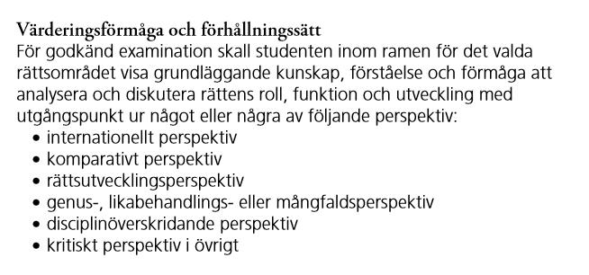 Perspektiv Utdrag ur kursplanen för