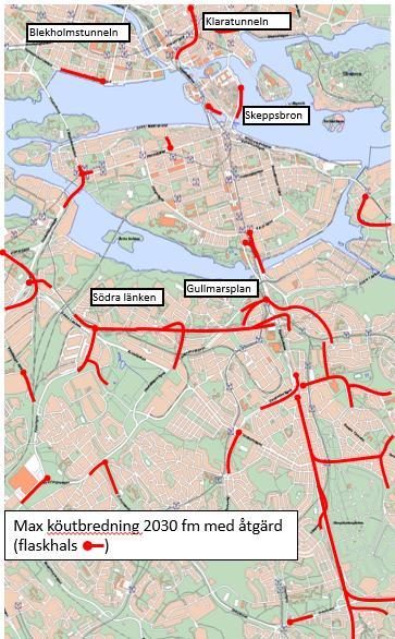 Förslagen har anpassats för att begränsa påverkan på Nynäsvägen som är en viktig regional länk, men längs de inre delarna av Nynäsvägen beräknas ändå kapaciteten för biltrafik minska något.