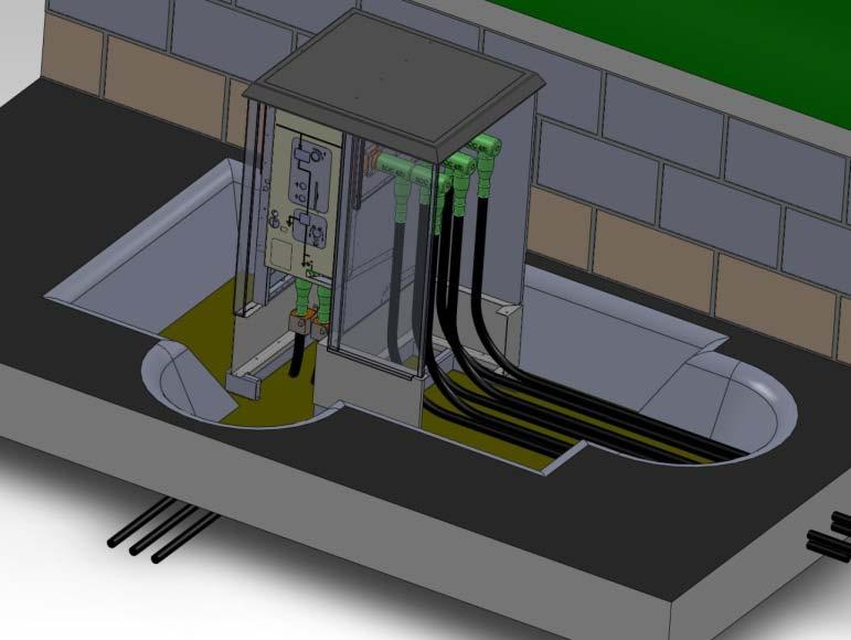 Infrastruktur Stationen kan placeras ute på landsbygden för sektionering av en radialmatning, till exempel när en linje övergår från kabel till friledning.