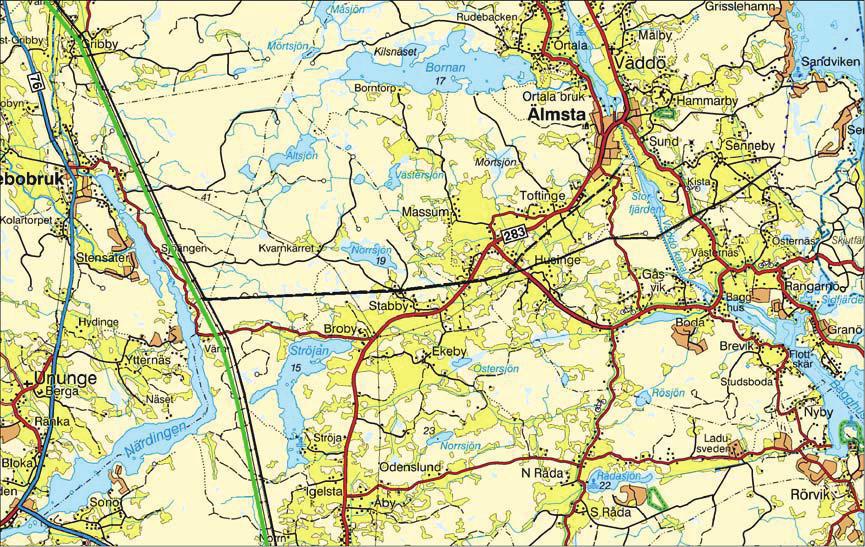 kv ledningar kring Hallstavik.