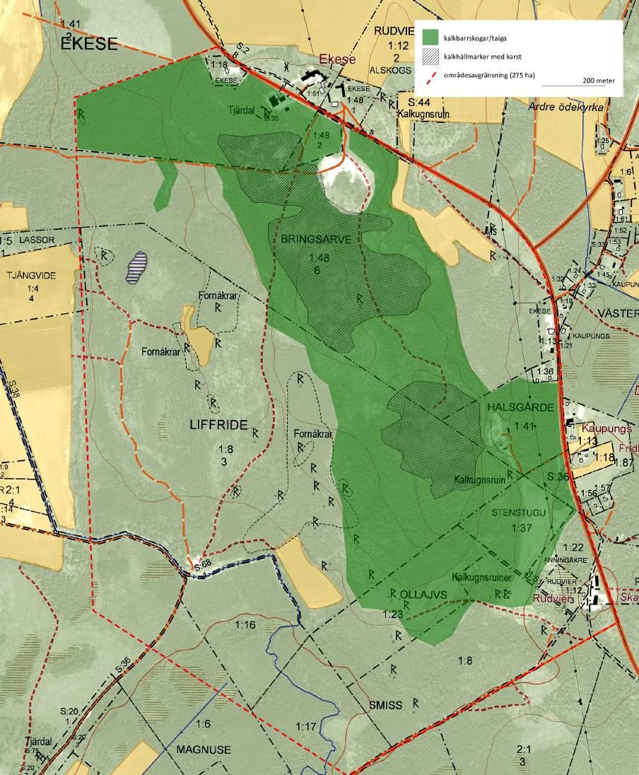 Naturvårdsutlåtande Naturcentrum AB Bilaga B. 4c. Figur 3. Skyddsvärda naturtyper inom området.