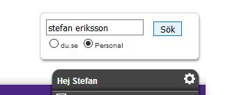 Uppdatera din personliga profilsida Gå till intranätet och sedan till din profil. Du kan hitta din profil genom att söka på ditt namn och ange att du söker inom Personal.