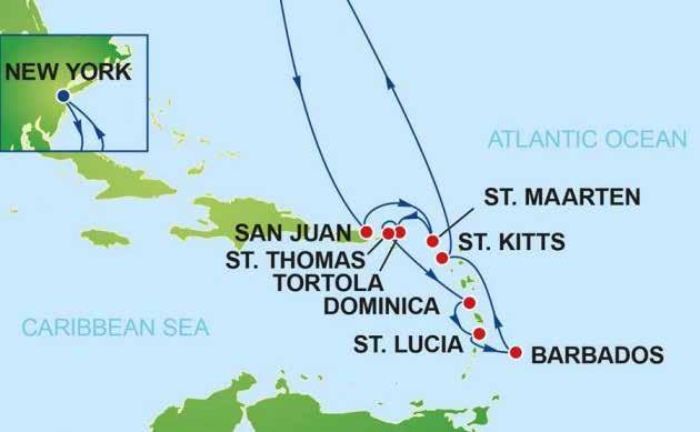Kryssning från New York till Karibien ~Norwegian Cruise Line~ PRELIMINÄRA FLYGTIDER DAG FLYG TIDER FLYGTID 18 jan Stockholm - New York 12.25-15.15 8h 50 03 feb New York - Stockholm 17.55-07.