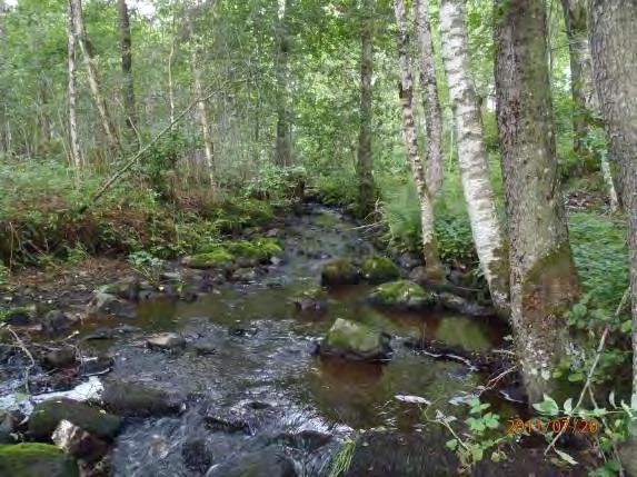 Biotopkarteringar i Säveån 2011-2012 BILAGA 2 Säveåns biflöden Påverkan (0 3): 1 Strukturelement: Blockrik sträcka, brant, meandrande i odlingslandskapet.