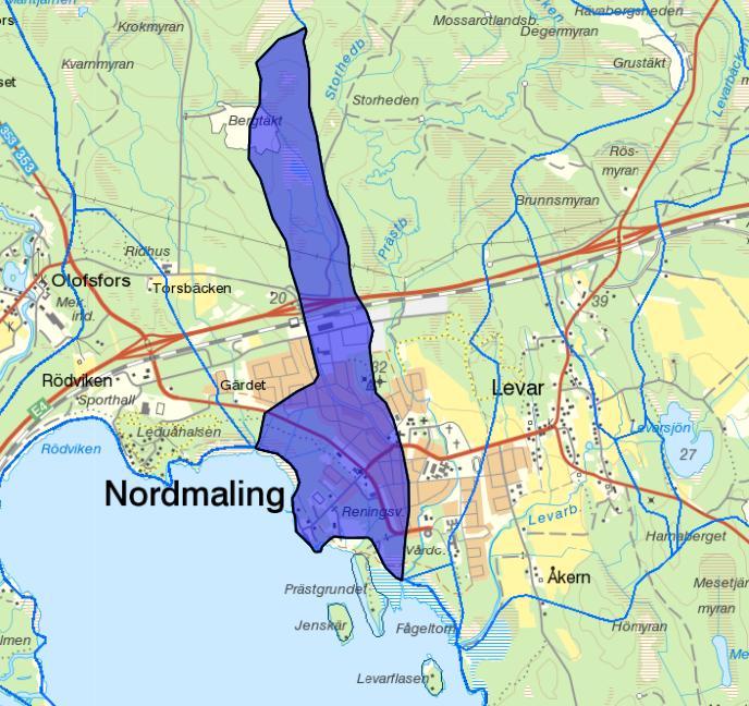 2.2.2 Avrinningsområde Enligt VISS tillhör utredningsområdet avrinningsområdet Rinner mot Nordmalingsfjärden som är ca 2,2 km 2 stort, se Figur 5.